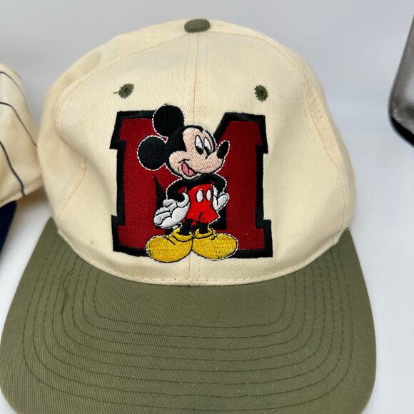 Vintage 90s Mickey Mouse Disney Snapback Embroidered Baseball Cap Lot of 2 - Picture 4 of 15